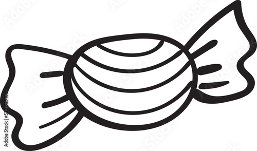Candy in Striped Wrapper vector Hand Drawn