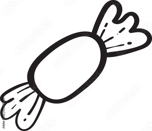 Lollipop Candy Wrapped in Wrapper vector Hand Drawn