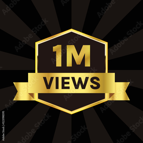 youtube 1 million views celebration banner design, 1m views  badge