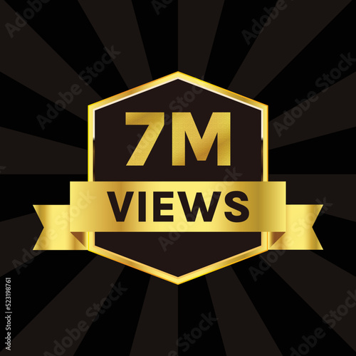 7 million views celebration background design, 7m plus views badge