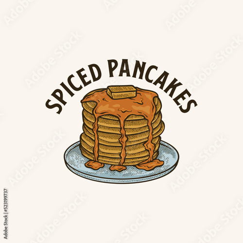 pancake hand drawn illustration vector