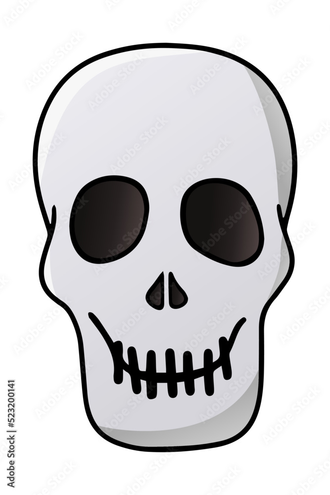 Skull cartoon illustration isolated on white background