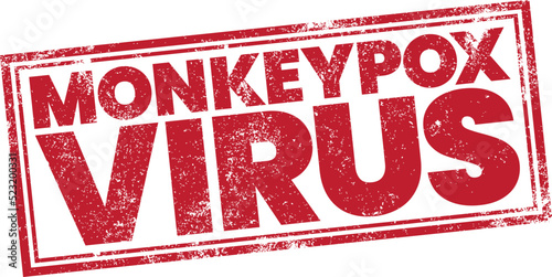 Monkeypox Virus. Vector Red Rubber Stamp.