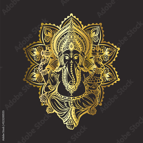 lord Ganesh image. God with elephant head. vector Illustration
