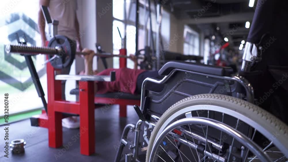 custom made wallpaper toronto digitalMan in a wheelchair working out at the gym