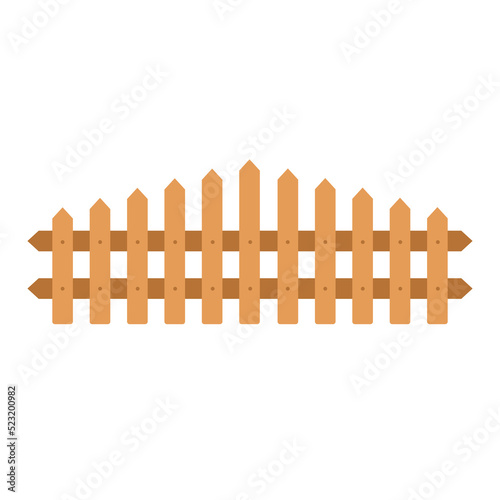 wooden fence icon flat style vector illustration