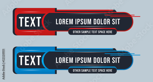 Editable modern Lower third set Header title set template design for Video headline title TV news banner Lower third layout sports news |  news bar | text bar | news banner | title bar | tv banner 