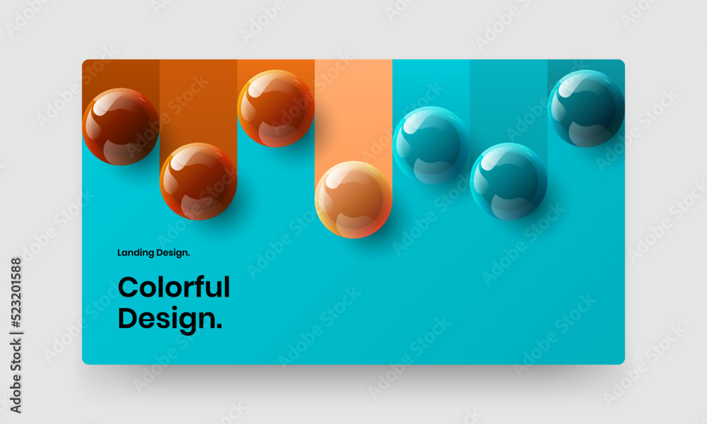 Creative pamphlet design vector concept. Geometric 3D balls presentation template.