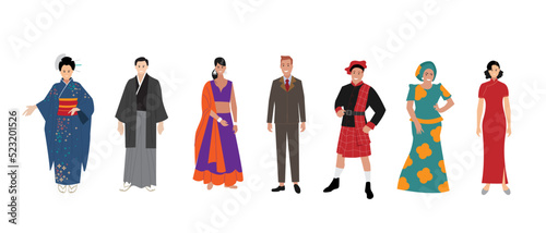 Multicultural people crowd. Diverse person group, isolated multi ethnic community portrait. Vector illustration characters