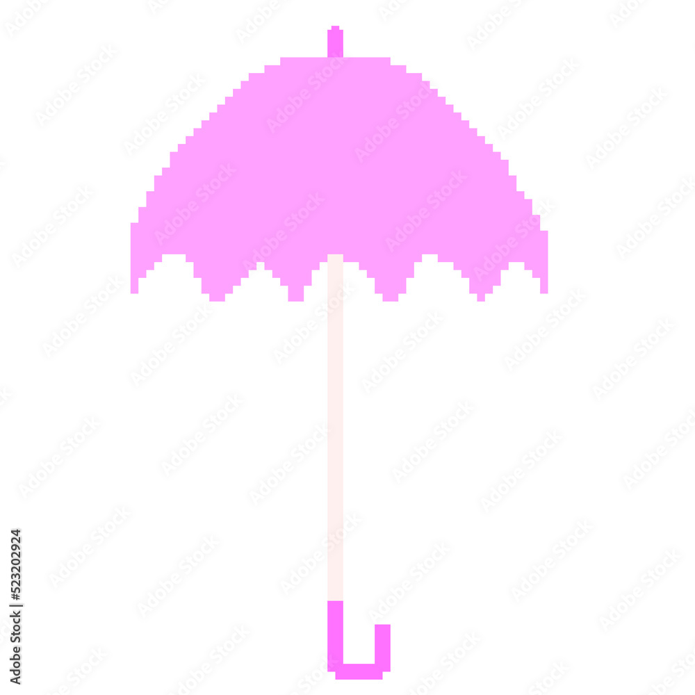 Pixel Art Clipart Pink Umbrella Illustration Stock Illustration | Adobe ...