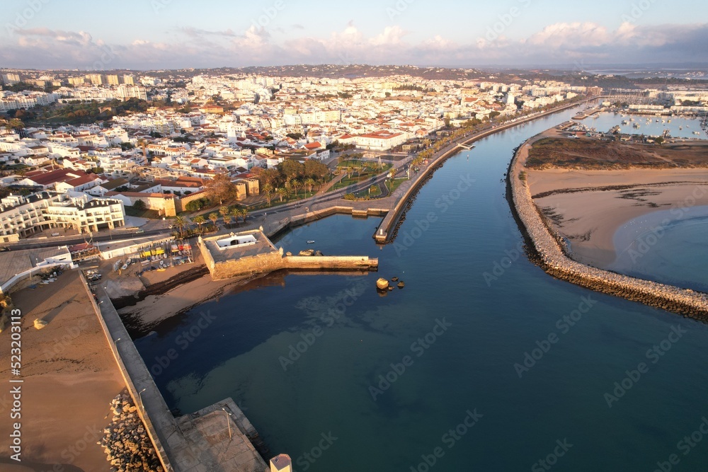 Obraz premium Aerial from the city Lagos in the Algarve Portugal