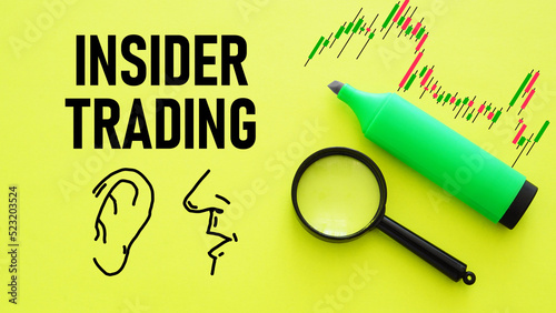 фотографія Insider trading is shown using the text