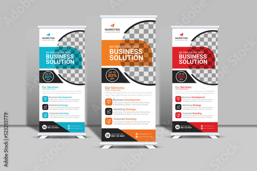 Corporate roll up banner template creative design