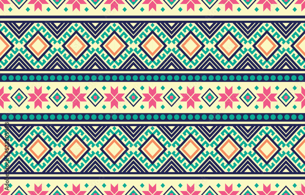 Tribal, ethnic, geometric patterns, seamless. Printed fabric, printing, fabric printing, India