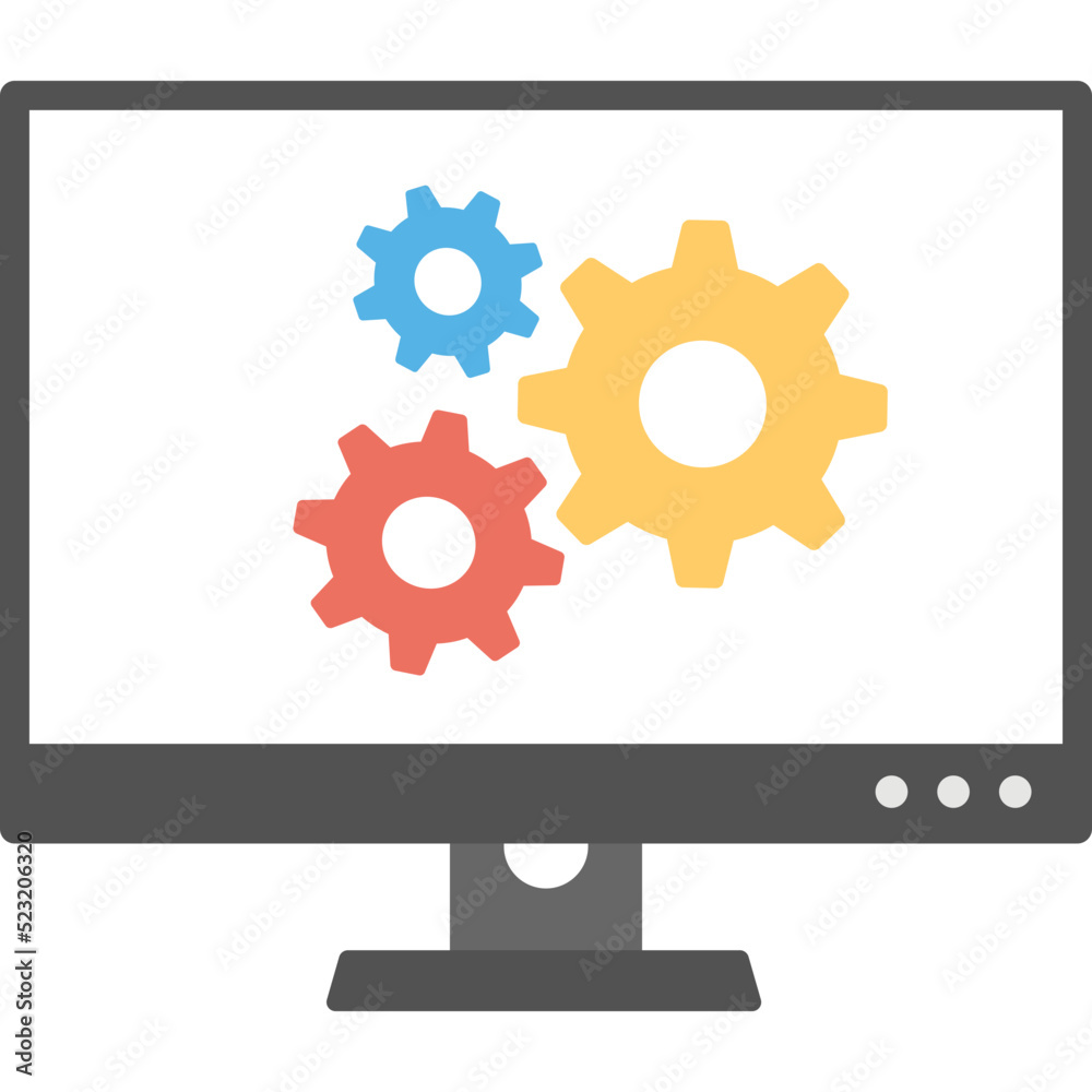 Computer Settings Flat Icon Computer Settings Flat Icon