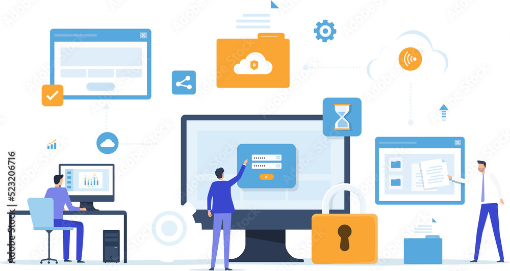 Business technology cloud computing service and technology file upload backup on cloud server storage concept Business technology cloud computing service and technology file upload backup on cloud server storage concept