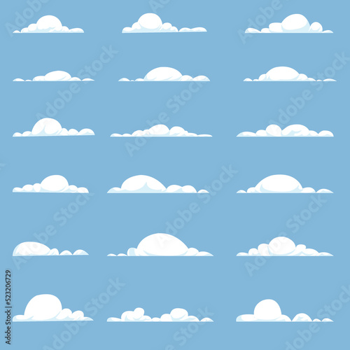 cloud icon set on the blue sky. Single icon for design, template, website, interior decoration.
