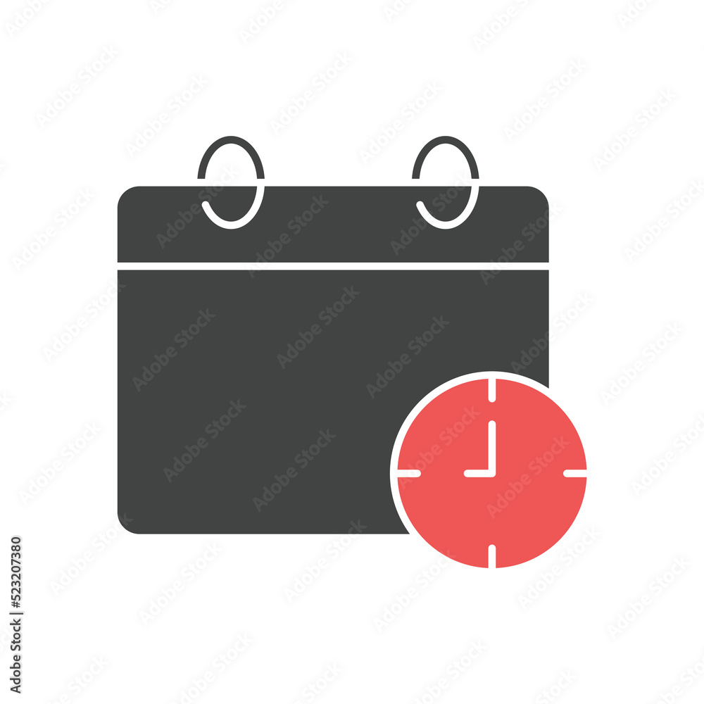 Calendar and clock icons symbol vector elements for infographic web Calendar and clock icons symbol vector elements for infographic web