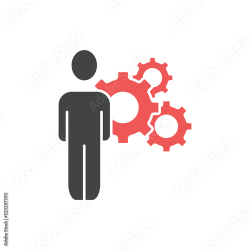 Gear and man icons symbol vector elements for infographic web