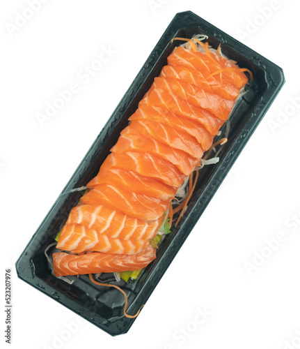 Sashimi sushi set in a plastic box or tray container