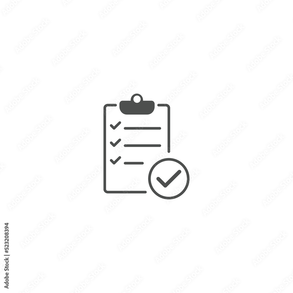 Checklist icon. check mark icon on white background. Vector illustration. Checklist icon. check mark icon on white background. Vector illustration.