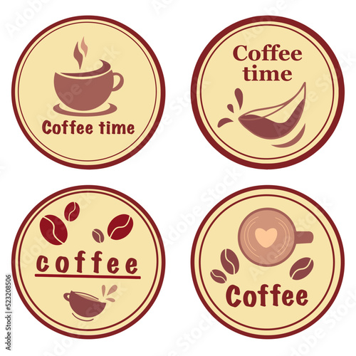 set of coffee labels