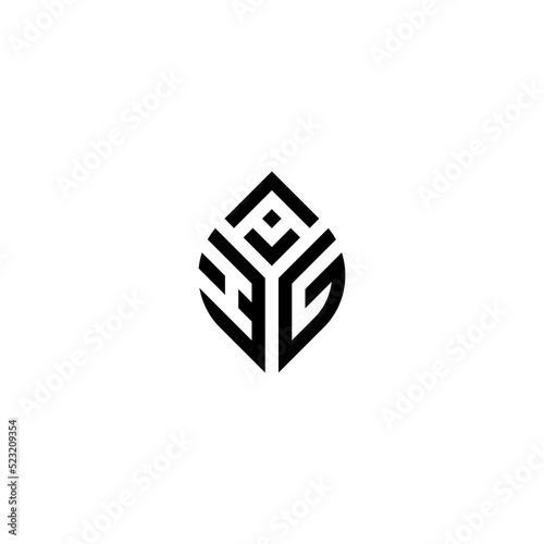 Initial Letter AHG Abstract Leaf Logo Design Symbol