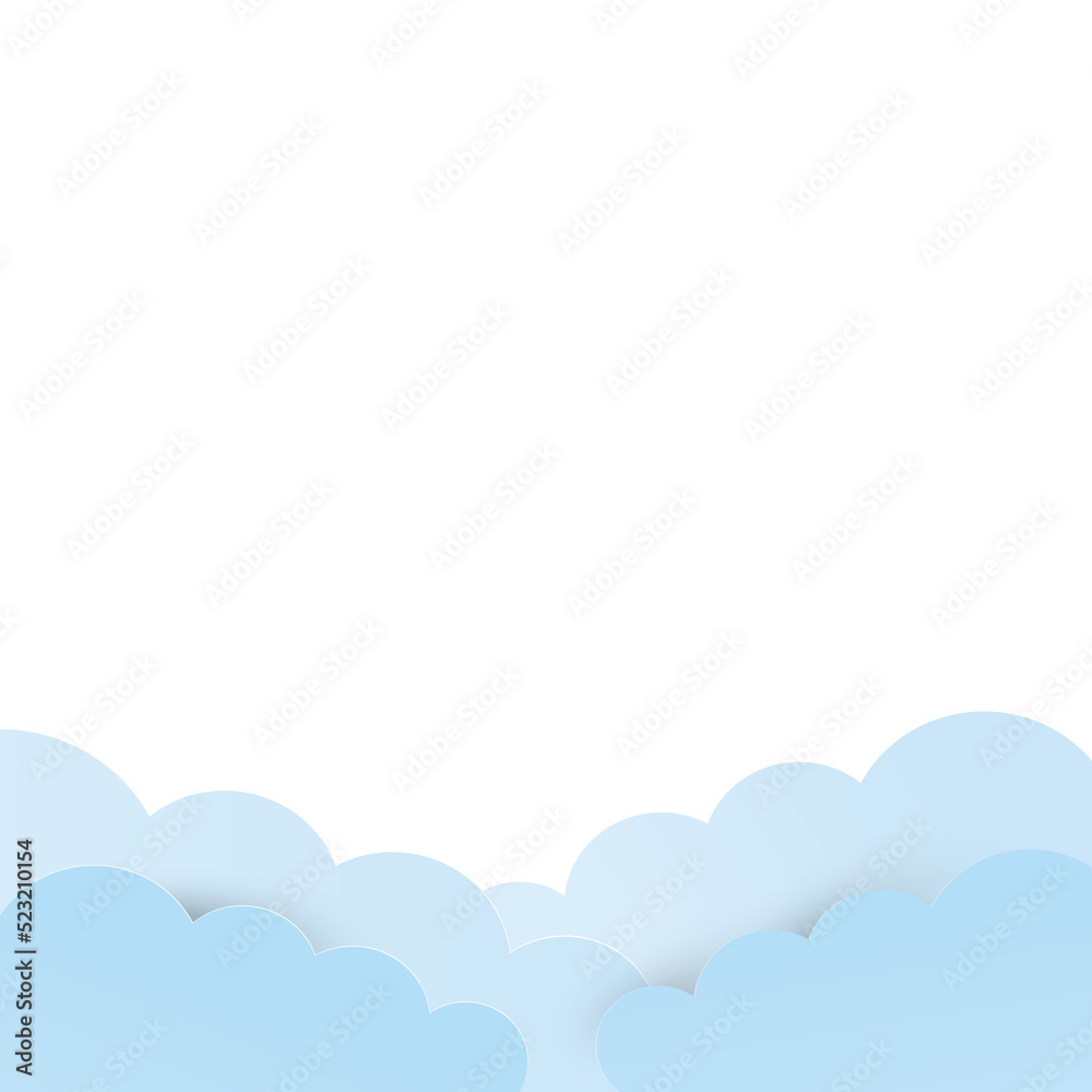 Clouds Paper Cut PNG Clipart With Transparent Background for decoration of art file.