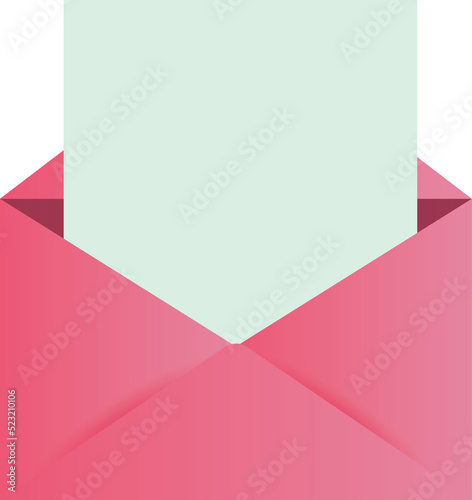 Open Envelope PNG Clipart With Transparent Background for decoration of art file.