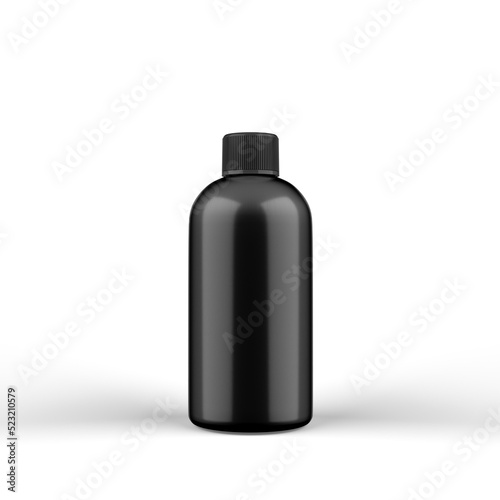 Black Glossy Bottle for mockup