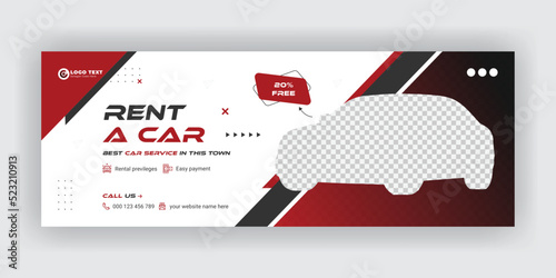 Car Rental Social Media Facebook Cover Banner Template
