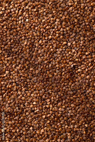 Buckwheat texture background. Natural healty food, vegan diet.