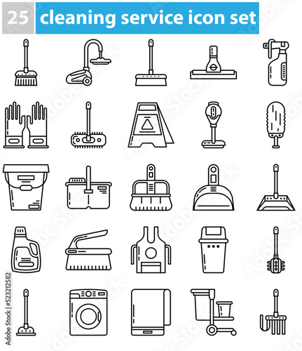 cleaning worker icon set. cleaning services for buildings and indoors