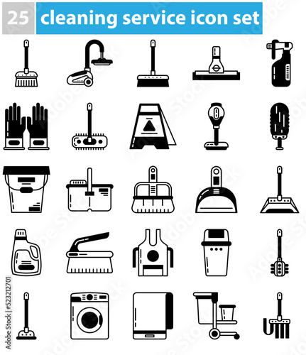 cleaning worker icon set. cleaning services for buildings and indoors