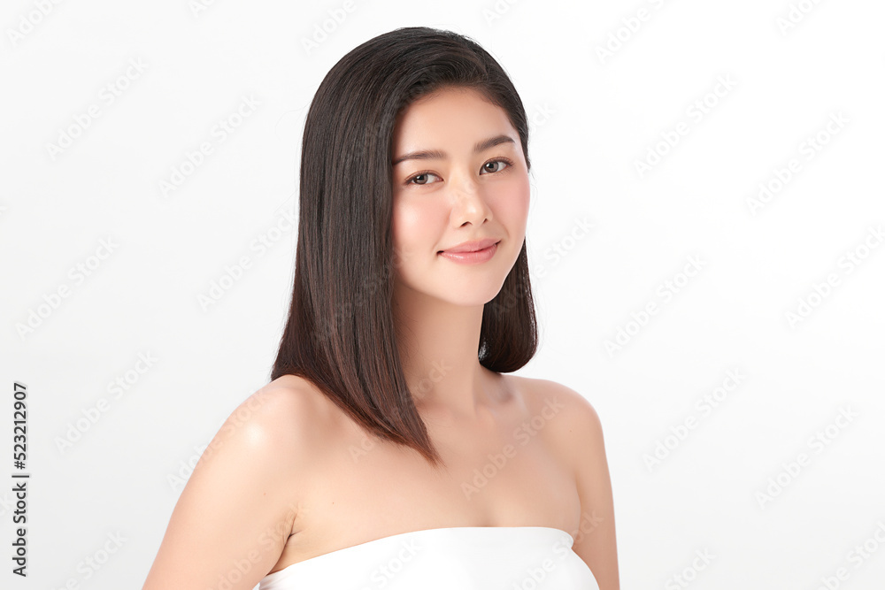 Beautiful young asian woman with clean fresh skin on white background, Face care, Facial treatment, Cosmetology, beauty and spa, Asian women portrait. Beautiful young asian woman with clean fresh skin on white background, Face care, Facial treatment, Cosmetology, beauty and spa, Asian women portrait.