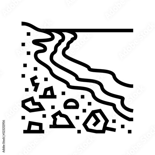beach plastic waste line icon vector. beach plastic waste sign. isolated contour symbol black illustration