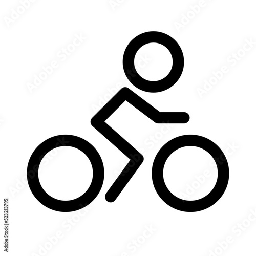 Bicycle and People. Icon of a person pedaling a bicycle. Vector.