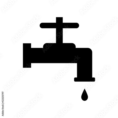 Water tap silhouette icon. Faucet. Vector.