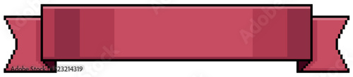 Pixel art red stripe. Red tape vector icon for 8bit game on white background
