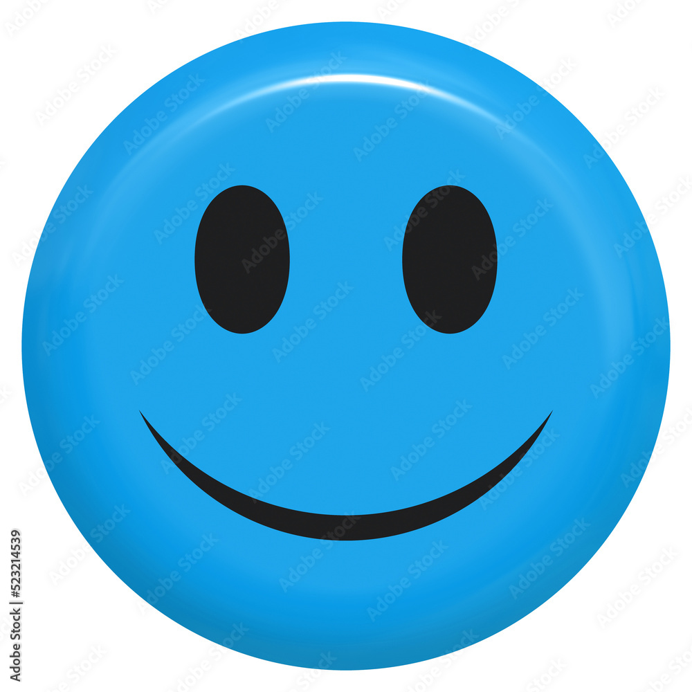 Obraz premium smiley 3d isolated - blue color, simple smile