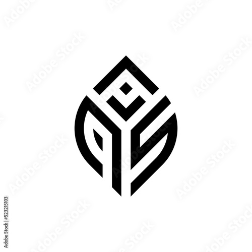 Initial Letter APS Abstract Leaf Logo Design Symbol