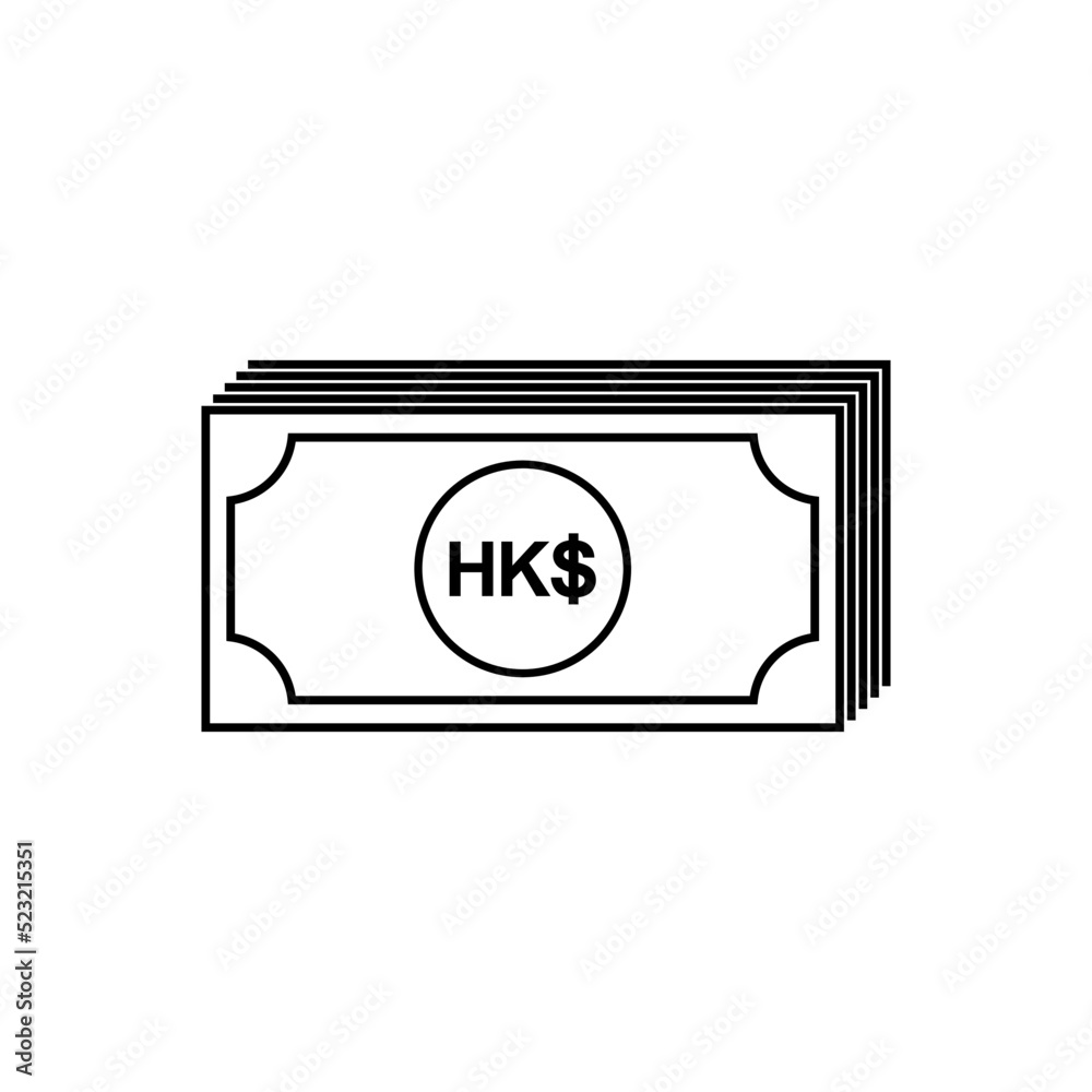 Hong Kong Currency, HKD, Hong Kong Dollar Icon Symbol. Vector Illustration Hong Kong Currency, HKD, Hong Kong Dollar Icon Symbol. Vector Illustration