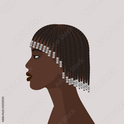 Black Girl with African Braiding Hairstyle