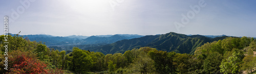 陣馬山の頂上から見たパノラマ風景