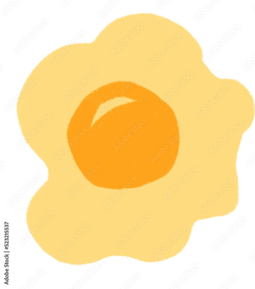 Fried egg breakfast food set elements hand drawn doodle minimal style pastel color illustration Fried egg breakfast food set elements hand drawn doodle minimal style pastel color illustration