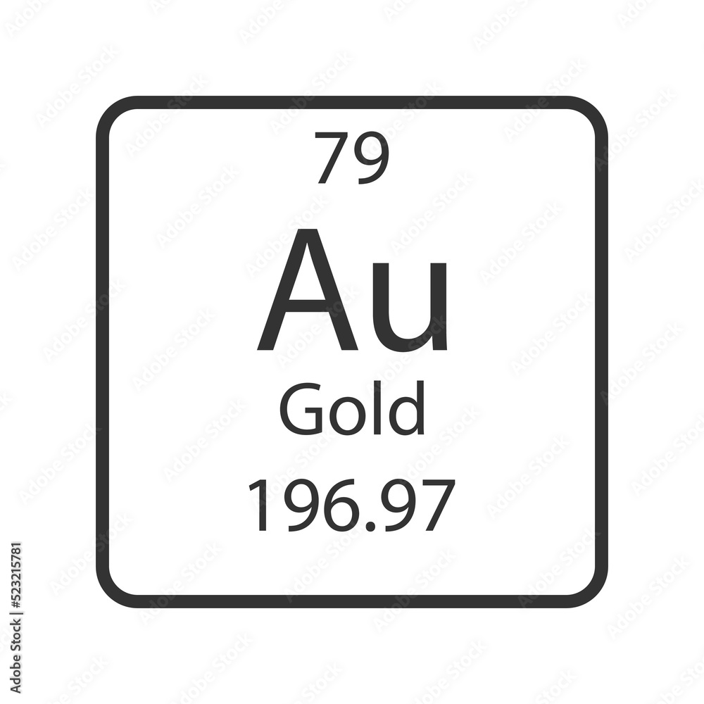 Gold symbol. Chemical element of the periodic table. Vector illustration. Gold symbol. Chemical element of the periodic table. Vector illustration.