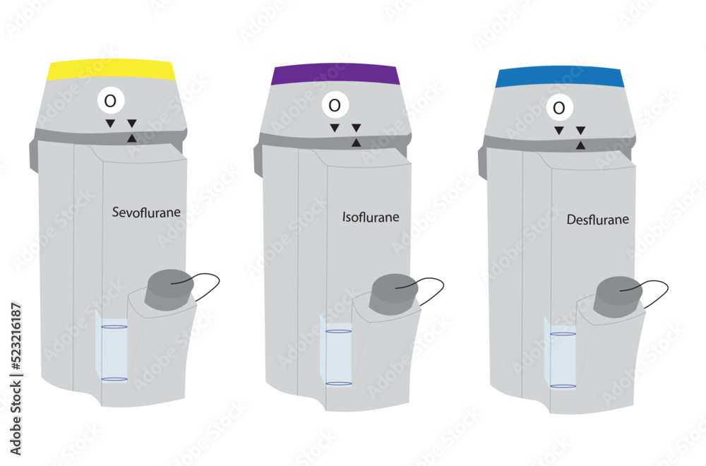 Inhlaed anesthetic vaporizer for each drug. Sevoflurane, Isoflurane and