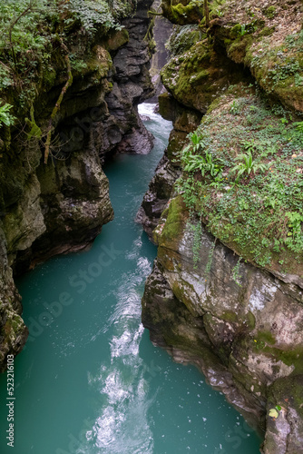 Martvili canyon in Georgia. Beautiful natural canyon with mountain river. © anderm