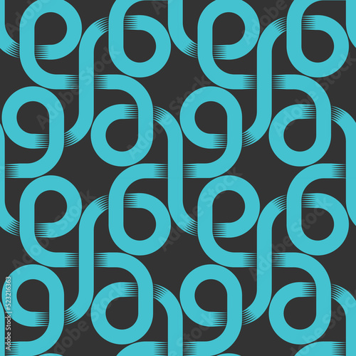 Geometric blue loops seamless pattern
