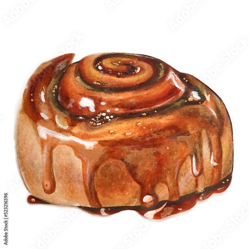 Fika cinnamon bun roll marker food illustration photo